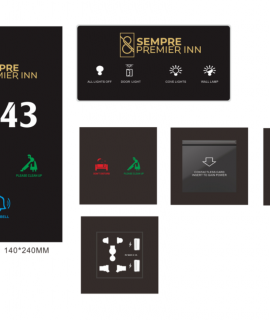 Hotel doorplate and switch